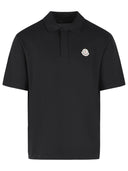 Moncler Black Cotton Polo Shirt