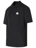 Moncler Black Cotton Polo Shirt