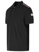 Moncler Black Cotton Polo Shirt