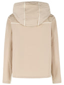 Moncler 'Sarracenia' Hooded Jacket In Polyester And Beige Cotton