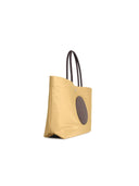 Tory Burch Large 'Ella Twist' Bag In Beige Wheat Polyamide