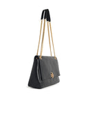 Tory Burch Medium 'Charlie Matelassé' Black Lear Shoulder Bag