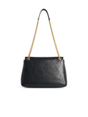 Tory Burch Medium 'Charlie Matelassé' Black Lear Shoulder Bag