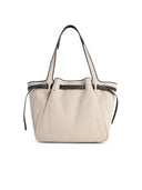Tory Burch Large 'Romy Canvas Tote' Beige Cotton Bag