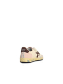 Premiata 'Basket Clad' Ivory White Lear Blend Sneakers