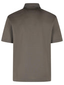 Zegna Dark Taupe Cotton Polo Shirt