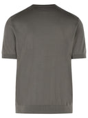 Zegna T-Shirt aus dunkeltaupefarbener Baumwolle