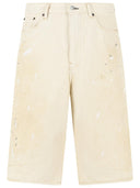 Acne Studios Ivory White Cotton Bermuda Shorts