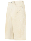 Acne Studios Ivory White Cotton Bermuda Shorts