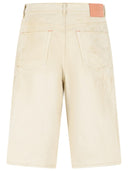 Acne Studios Ivory White Cotton Bermuda Shorts