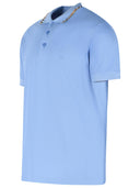 Burberry 'Eddie' Polo Shirt In Light Blue Cotton