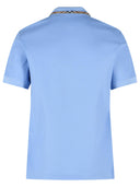 Burberry 'Eddie' Polo Shirt In Light Blue Cotton