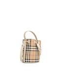 Burberry 'Vintage Check' Bucket Bag In Beige Cotton Blend