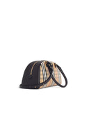 Burberry 'Bowling Highlands' Medium Bag In Beige Sand Cotton Blend