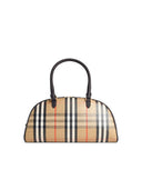 Burberry 'Bowling Highlands' Medium Bag In Beige Sand Cotton Blend