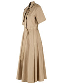 Burberry 'Tanya' Shirt Dress In Beige 'Puddle' Cotton Polin