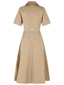 Burberry 'Tanya' Shirt Dress In Beige 'Puddle' Cotton Polin