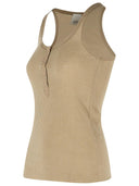 Isabel Marant 'Helma' Ribbed Tank In 'Light Bronze' Silk Jersey