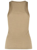 Isabel Marant 'Helma' Ribbed Tank In 'Light Bronze' Silk Jersey