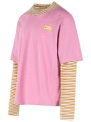 Marni Pink Linen And Cotton Double Layer T Shirt