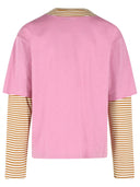 Marni Pink Linen And Cotton Double Layer T Shirt