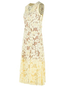 Self Portrait 'Crochet' Yellow Polyester Dress