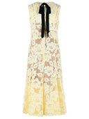 Self Portrait 'Crochet' Yellow Polyester Dress