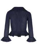 Self Portrait Navy Blue Viscose Blend Cardigan