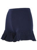Self Portrait Navy Blue Viscose Blend Shorts