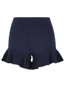 Self Portrait Navy Blue Viscose Blend Shorts