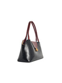 Versace East/West 'Vivian' Black And Brown Lear Shoulder Bag
