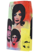 Versace Midi Skirt In Printed Silk Twill