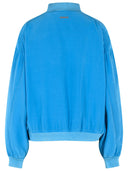 Versace Blouson With Zip In Light Blue Silk Poplin