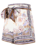 Zimmermann 'Luna' Cream Linen Shorts