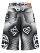 Casablanca 'Perlescent' Navy Cotton Bermuda Shorts