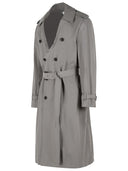 Maison Margiela Grey Cotton Blend Trench Coat With Folded Collar