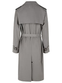 Maison Margiela Grey Cotton Blend Trench Coat With Folded Collar