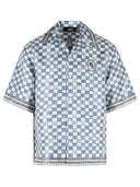 Amiri 'Checkered' Light Blue Silk Shirt