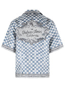 Amiri 'Checkered' Light Blue Silk Shirt
