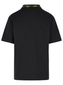 Amiri 'Floral' Black Cotton Polo Shirt