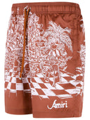 Amiri Terracotta Polyester Swimsuit