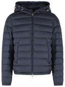 Moncler Navy Blue Polyester Short 'Vermeille' Hooded Down Jacket