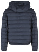 Moncler Navy Blue Polyester Short 'Vermeille' Hooded Down Jacket