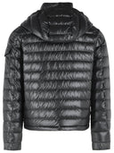 Moncler 'Lauros' Short Hooded Down Jacket In Black Polyester
