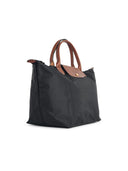 Longchamp Bag With 'M Le Pliage Original' Handle In Black Recycled Tela