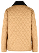 Burberry 'Dranefeld' Quilted Country Jacket In 'Camel' Brown Polyester
