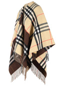 Burberry 'Check' Beige Cashmere Cape