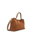 Dolce & Gabbana Medium 'Vittoria' Brown Suede Handbag