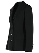 Dolce & Gabbana Veste en laine noire à simple boutonnage