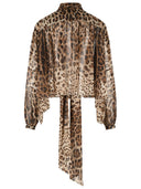 Dolce & Gabbana Seidenhemd mit Leopardenmuster